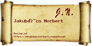 Jakubács Norbert névjegykártya