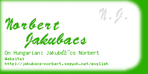 norbert jakubacs business card